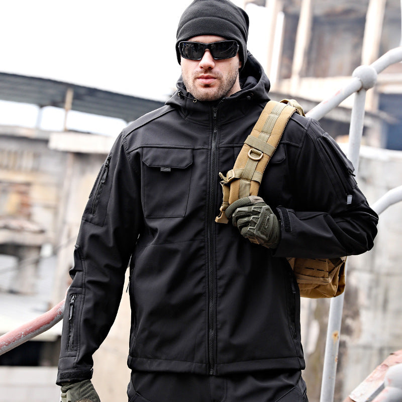 Tactical Soft Shell Jacket - Heavy-Duty Waterproof Outdoor Windbreaker with Multi-Pockets