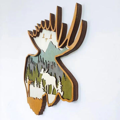 Home Wooden Animals Crafts Ornaments