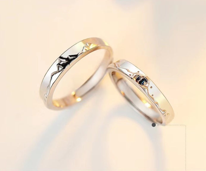 Adventure-Inspired Couple Rings | Wushan Canghai Series Star Rings for Him & Her - Adventure PNW Jewelry