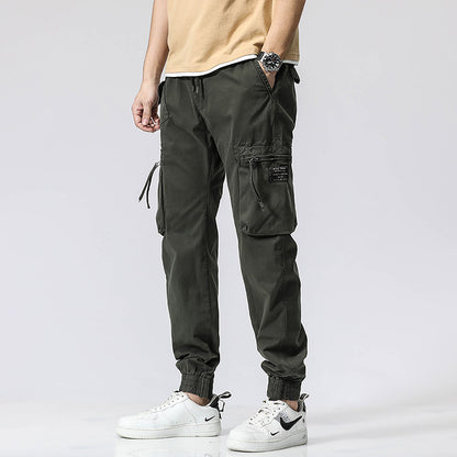 Men's Casual Multi-Pocket Jogger Pants | Elastic Waist Pure Cotton