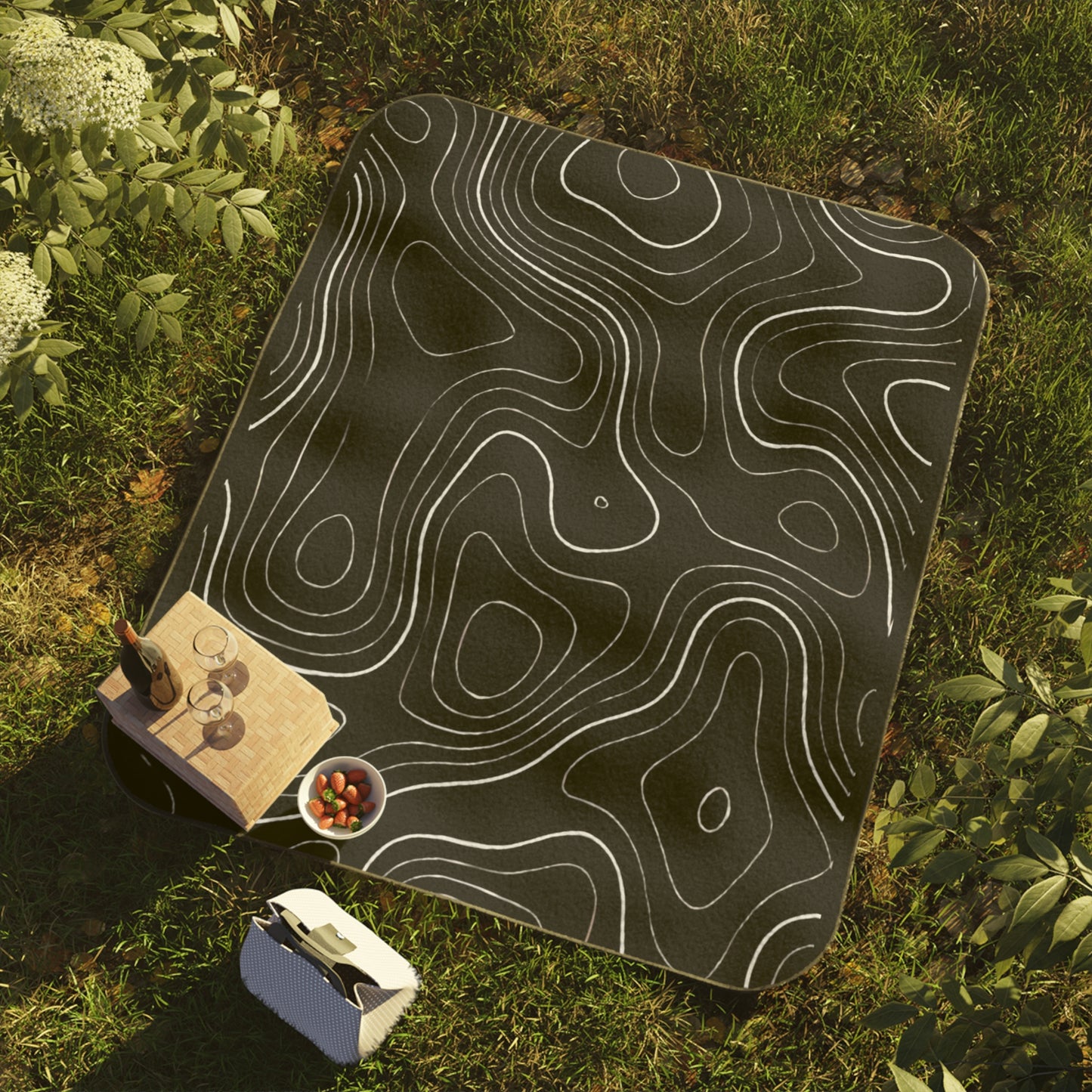 Monochrome Picnic Blanket | Outdoor, Beach, Camping Mat - Summer Ready