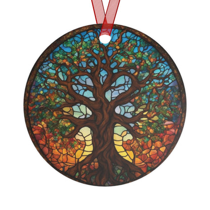 Adventure Tree of Life Christmas Ornament – Round Ceramic Decoration