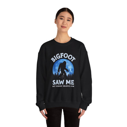 Funny Sasquatch Vintage Unisex Sweatshirt, Bigfoot Saw Me Shirt, Gift for Cryptid Lover, Yeti Graphic Pullover, Cryptozoology Crewneck