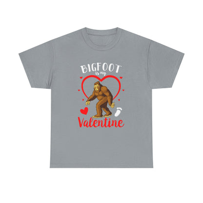 Bigfoot Is My Valentine Unisex Tee, Bigfoot Lover Gift, Cryptid Valentine Shirt, Folklore Love Tee, Funny Vday Tee, Valentines Day Gift