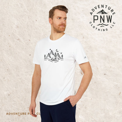 Adidas® Eco-Friendly Adventure PNW Mountain Camping Unisex T-Shirt | Sustainable & Stylish