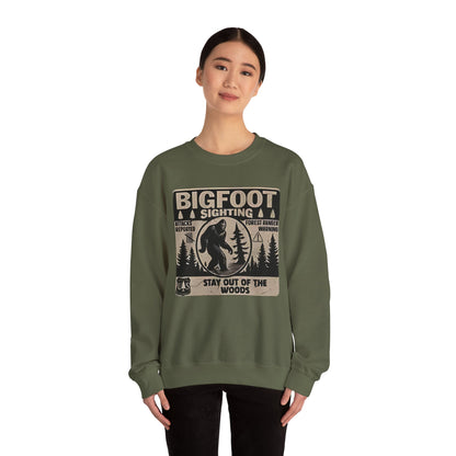 Bigfoot Sighting Retro Sweatshirt, Funny Sasquatch Crewneck, Ranger Warning Forest Attacks Vintage Jumper, Stay Out Woods Unisex Hoodie,