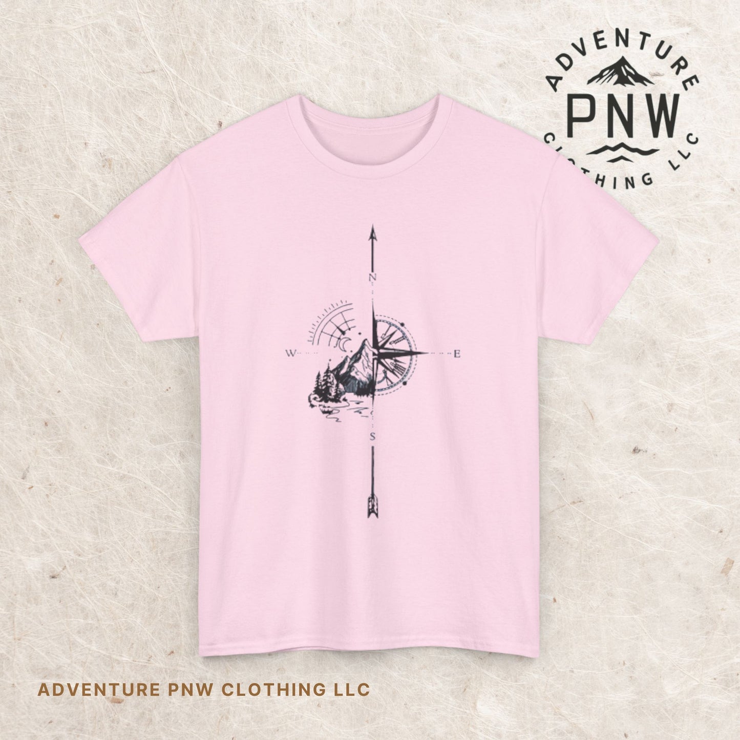 Mountain Compass Pattern Unisex Tee, Adventure Lover Hiking Tshirt, Traveler Gift Shirt, Nature Outdoor Top