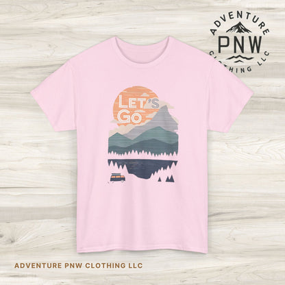Women's Mountain Graphic T Shirt, Glamping Adventure Nature Lover Tee, Unisex Heavy Cotton, Casual 90s Shirt, Camping Hiking Wilderness