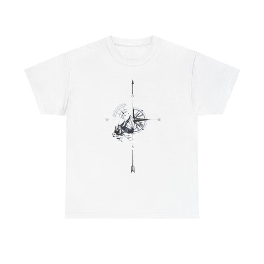 Mountain Compass Pattern Unisex Tee, Adventure Lover Hiking Tshirt, Traveler Gift Shirt, Nature Outdoor Top