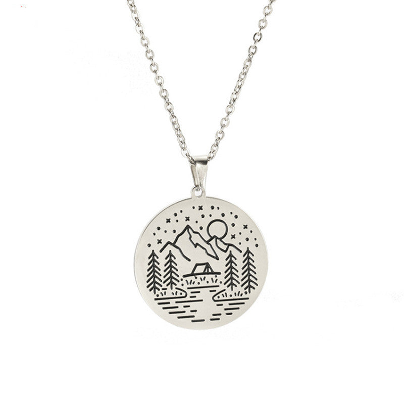 Inspirational Necklace Mountain Peak Personality Snow Mountain Necklace Simple