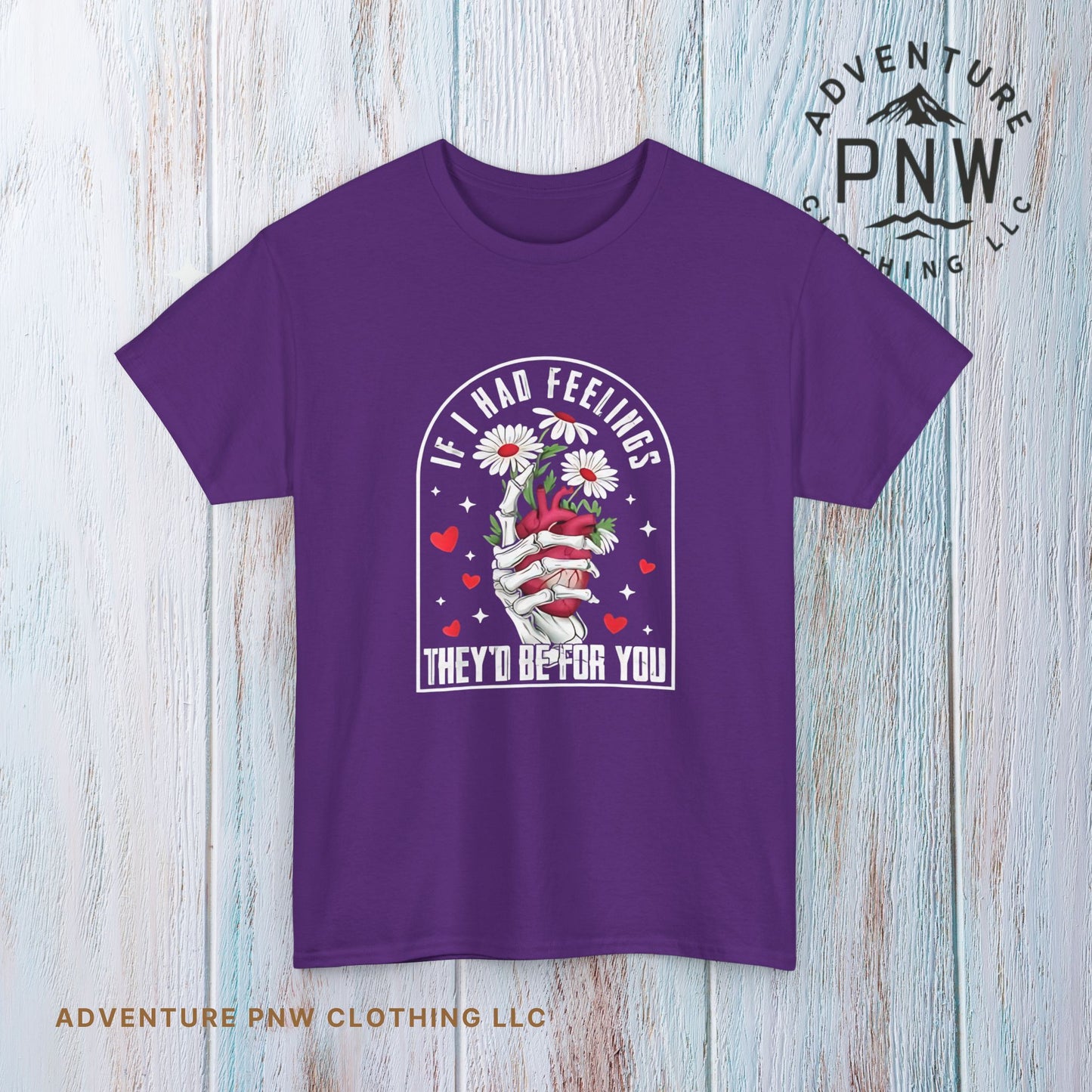 Skeleton Heart Valentine Unisex Tee, Funny Gift for Him/Her, If I had Feelings they'd be for you Shirt, Love Valentine's Day Top, Skeleton