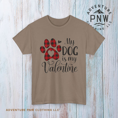 Valentine's Day Dog Lover Tee, Unisex Valentine's Day T-shirt, My Dog is My Valentine Shirt, Valentine's Day Gift, Heart Dog Tee, Love Tee