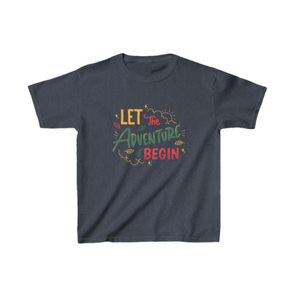 Lets the ADVENTURE Begins with CHRISTMAS Vibes Kids Heavy Cotton™ Tee| Christmas Adventure Outfit