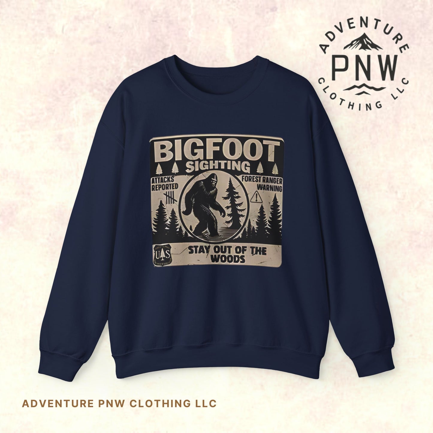 Bigfoot Retro Sweatshirt –Adventure Funny Sasquatch Crewneck