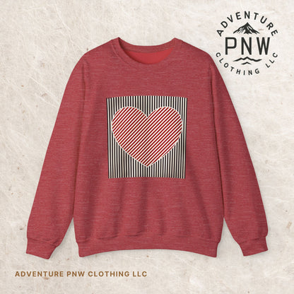 Retro Valentines Heart Sweatshirt, Cute Love, Womens Valentine, Teacher Mom Heart, Crewneck Sweatshirt, Gift for Her