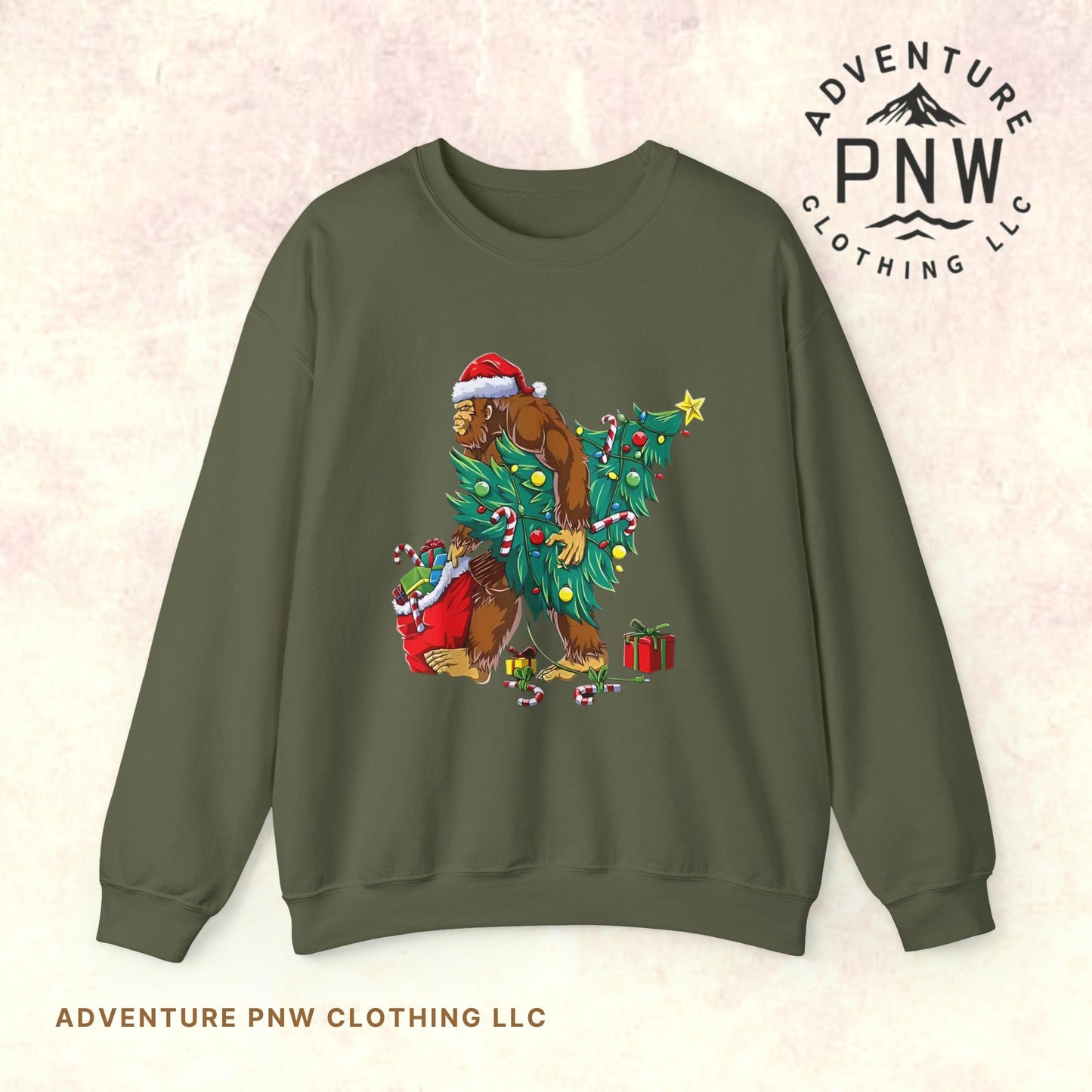 Adventure Bigfoot Christmas Lights Sweatshirt – Unisex Jumper