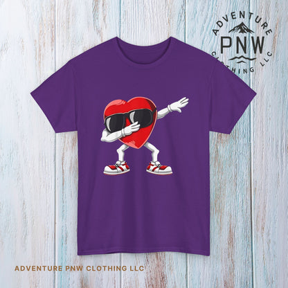 Dabbing Heart Funny Gifts Mens Kids Boys Valentines Day T-Shirt, V day cute shirt for him or her - Unisex Tee, Valentine's Day Tee, Funny