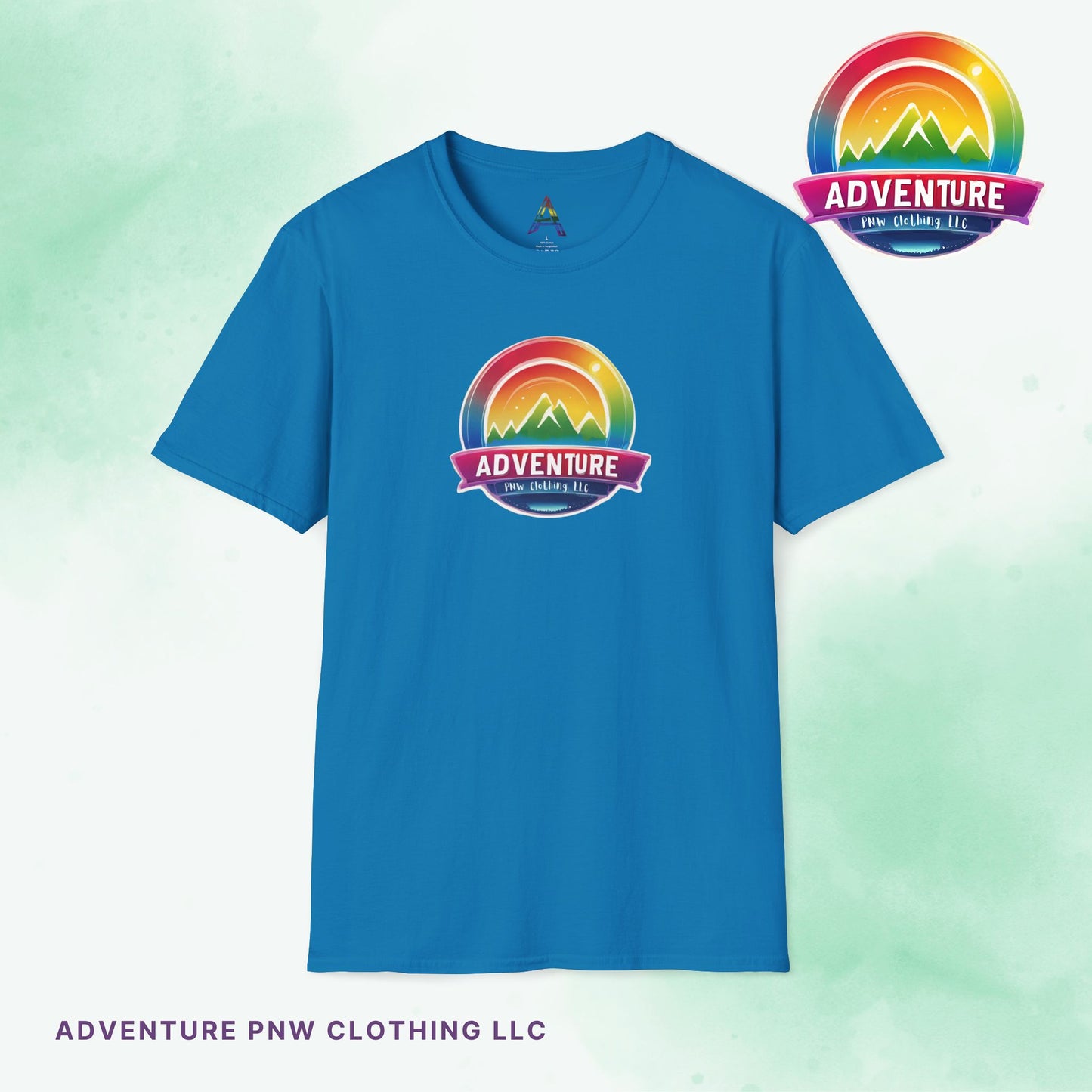 Pride PNW Mountain Tee – Rainbow Adventure