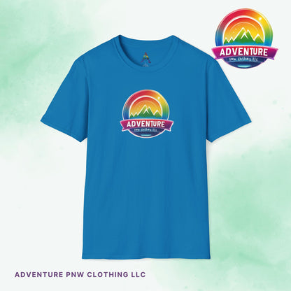 Pride PNW Mountain Tee – Rainbow Adventure
