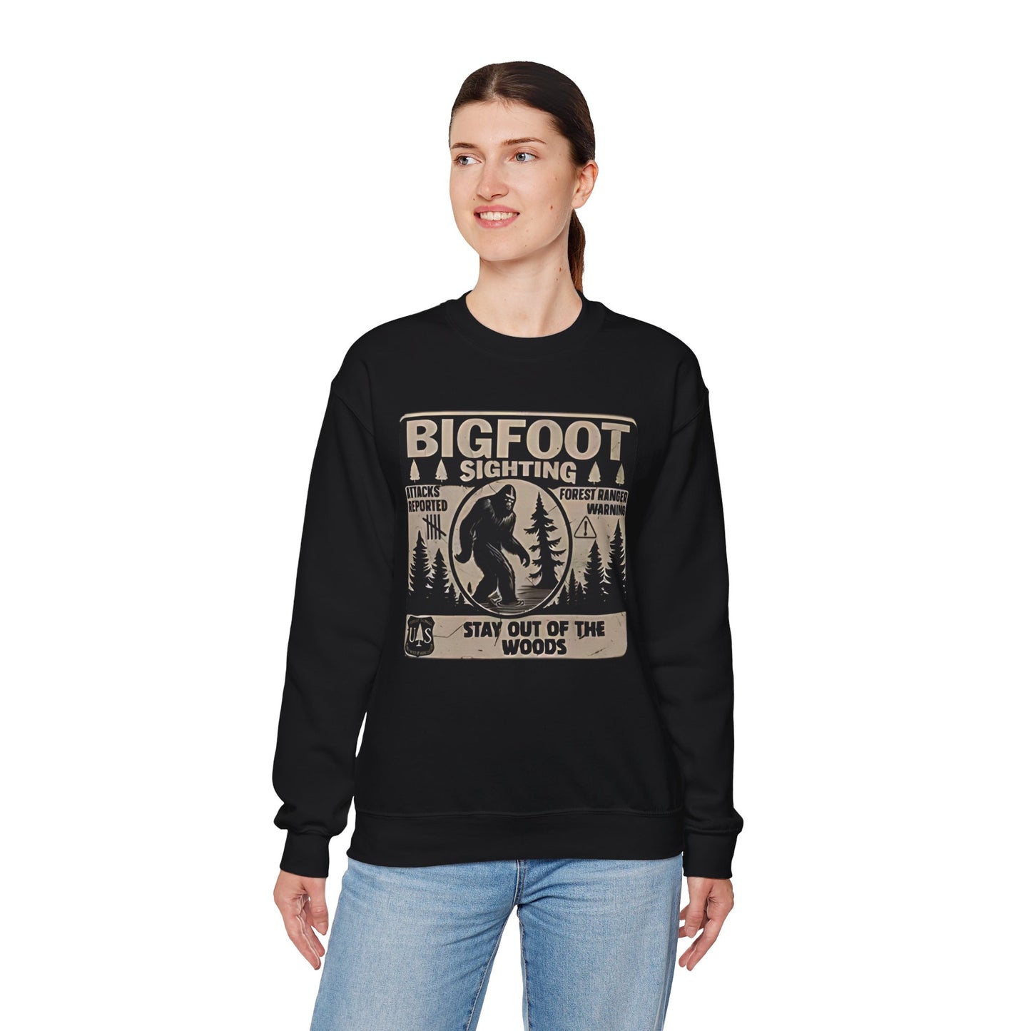 Bigfoot Retro Sweatshirt –Adventure Funny Sasquatch Crewneck