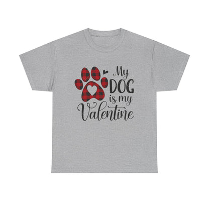 Valentine's Day Dog Lover Tee, Unisex Valentine's Day T-shirt, My Dog is My Valentine Shirt, Valentine's Day Gift, Heart Dog Tee, Love Tee