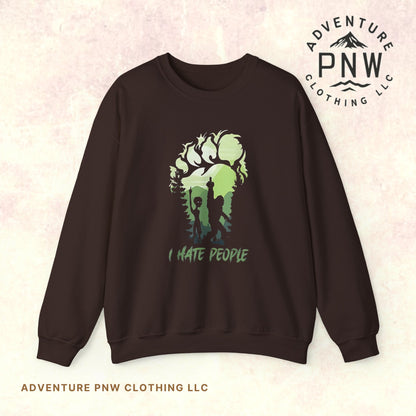 Funny Adventure Bigfoot & Alien “I Hate People” Sweatshirt