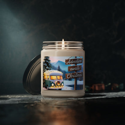 Christmas Scented Soy Candle, 9oz | Adventure Awaits the Christmas Jar | Christmas Decoration