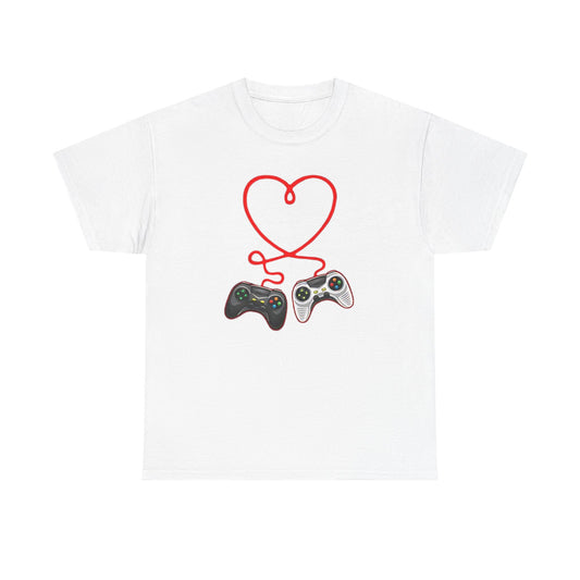 Video Gamer Valentines Day T-Shirt, Gamer Heart Tee, Valentines Gift for Him or Her, Unisex Gaming Shirt, Controller Love  Unisex Shirt
