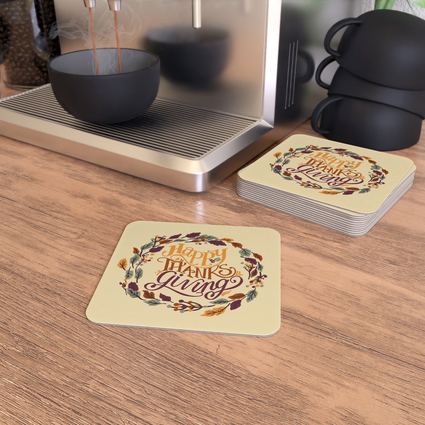 Happy Thanksgiving Adventure Coasters | Celebrate with Style & Gratitude | Coasters (50, 100 pcs)