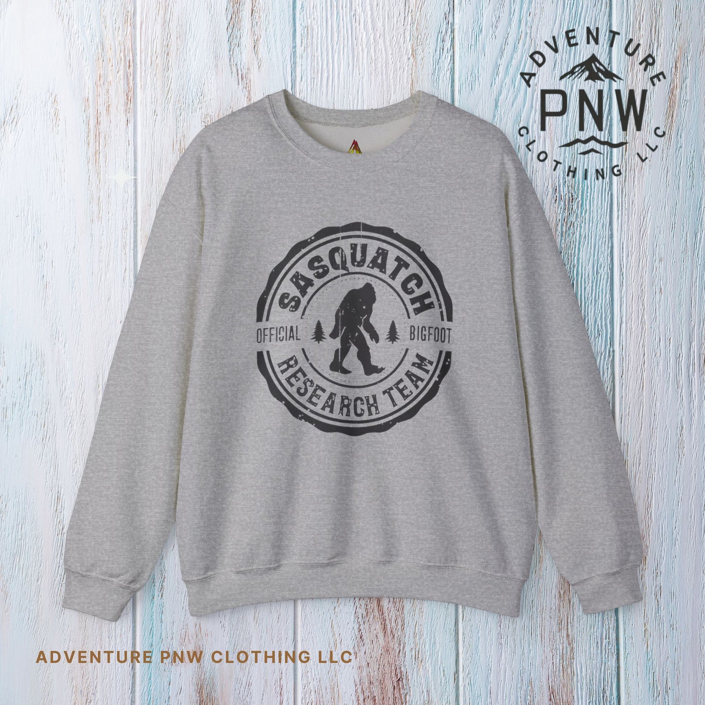 Sasquatch Bigfoot Research Team Crewneck Sweatshirt - Funny Sasquatch Apparel, Unisex Sweatshirt, Cryptid Gift, Sasquatch Lover Gift,