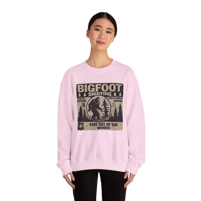 Bigfoot Sighting Retro Sweatshirt, Funny Sasquatch Crewneck, Ranger Warning Forest Attacks Vintage Jumper, Stay Out Woods Unisex Hoodie,