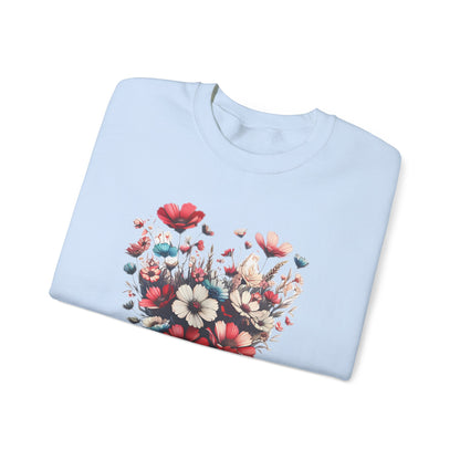 Heart Flowers Sweatshirt –Adventure Floral Nature Lover Gift