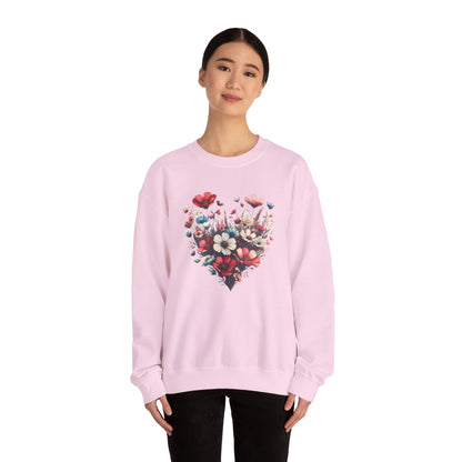 Heart Shaped Flowers Sweatshirt - Floral Graphic Shirt, Botanical Garden Lover Gift, Romantic Nature Print Apparel, Spring Blossoms Top,