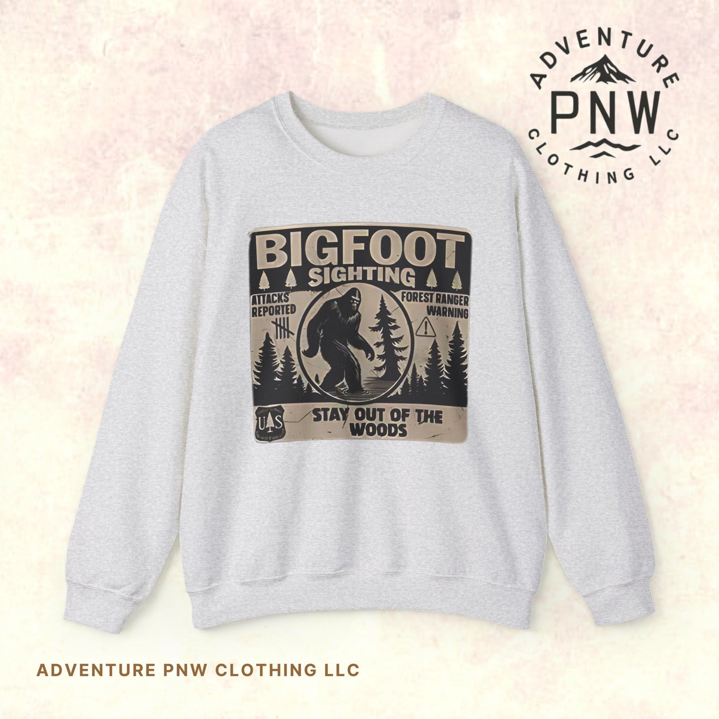 Bigfoot Retro Sweatshirt –Adventure Funny Sasquatch Crewneck
