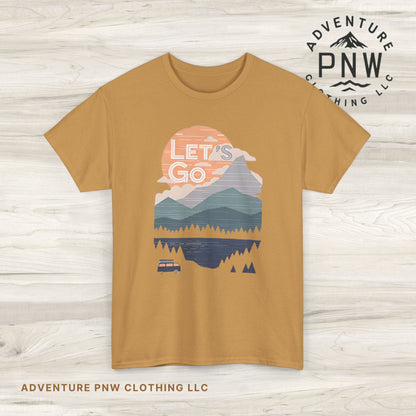 Women's Mountain Graphic T Shirt, Glamping Adventure Nature Lover Tee, Unisex Heavy Cotton, Casual 90s Shirt, Camping Hiking Wilderness