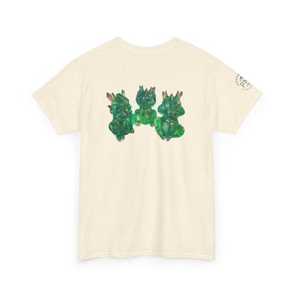 "Green speak/ hear/ see no evil dragons"