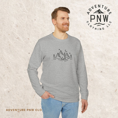 Adidas® Unisex Fleece Crewneck Sweatshirt - Cozy, Eco-Friendly, and Stylish Adventure Mountains Camping Christmas