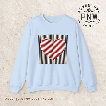 Retro Valentines Heart Sweatshirt, Cute Love, Womens Valentine, Teacher Mom Heart, Crewneck Sweatshirt, Gift for Her