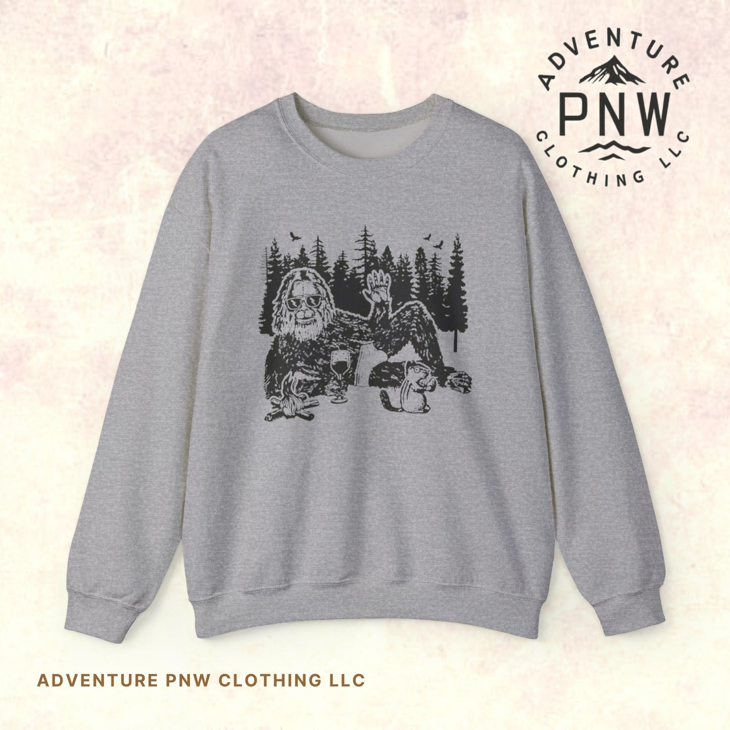 Funny Bigfoot Sasquatch Sweatshirt –Adventure Unisex Crewneck