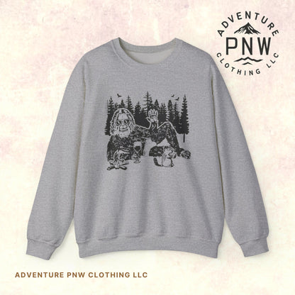 Funny Bigfoot Sasquatch Sweatshirt –Adventure Unisex Crewneck