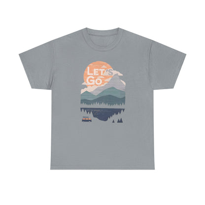 Women's Mountain Graphic T Shirt, Glamping Adventure Nature Lover Tee, Unisex Heavy Cotton, Casual 90s Shirt, Camping Hiking Wilderness