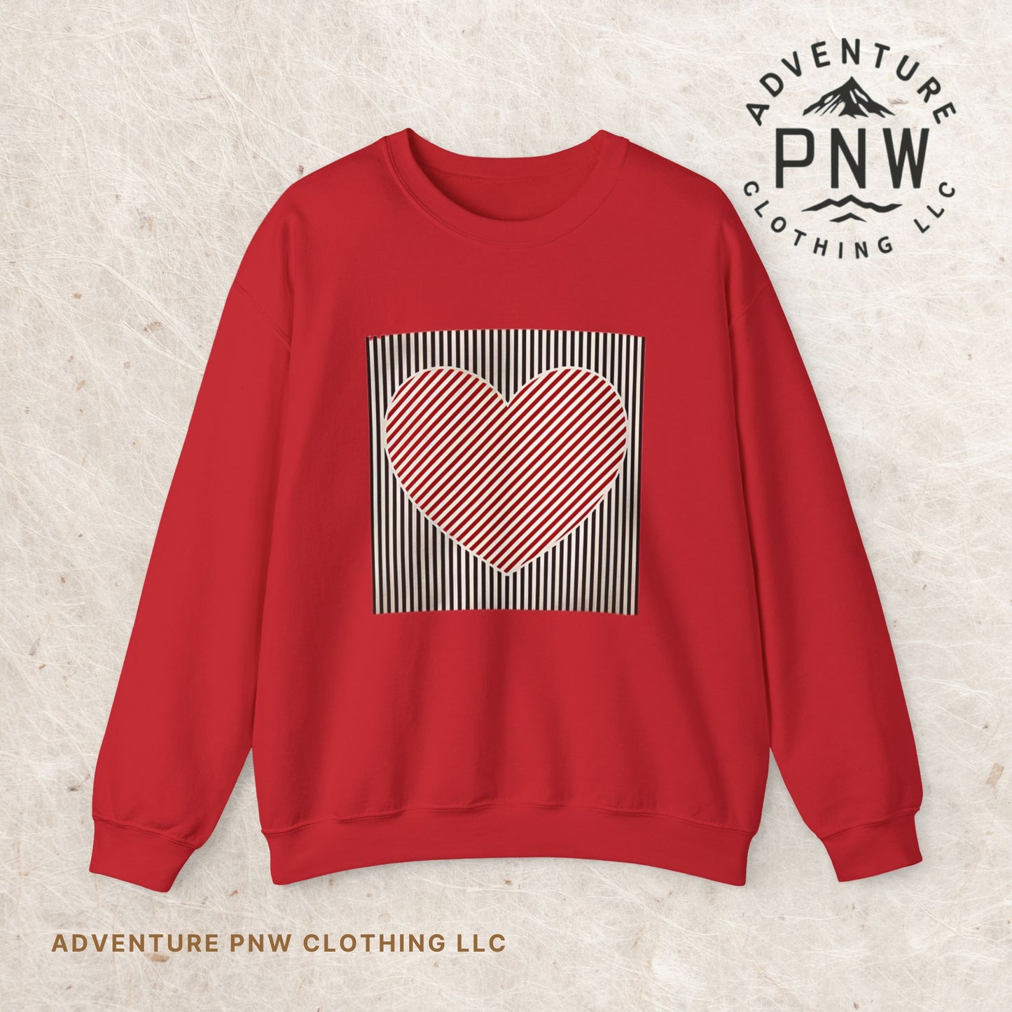 Retro Heart Valentine Sweatshirt –Adventure Gift for Her