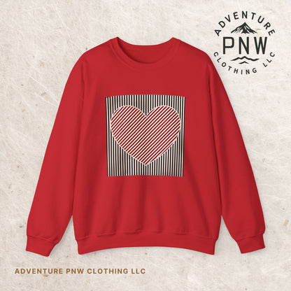 Retro Heart Valentine Sweatshirt –Adventure Gift for Her