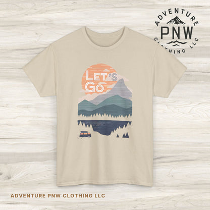 Women's Mountain Graphic T Shirt, Glamping Adventure Nature Lover Tee, Unisex Heavy Cotton, Casual 90s Shirt, Camping Hiking Wilderness