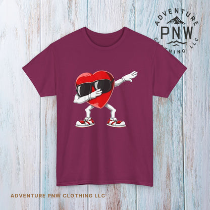 Dabbing Heart Funny Gifts Mens Kids Boys Valentines Day T-Shirt, V day cute shirt for him or her - Unisex Tee, Valentine's Day Tee, Funny