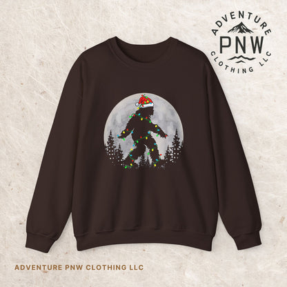 Bigfoot Santa Lights Sweatshirt –Adventure Funny Holiday Pullover