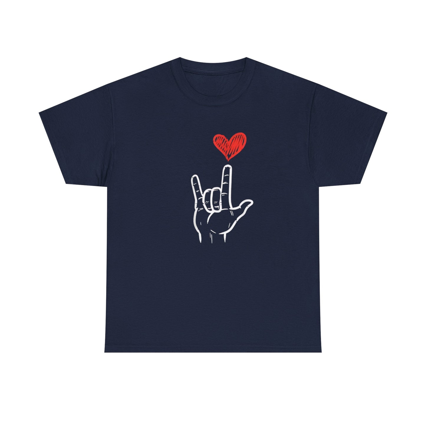 Valentines Day I Love You Hand Sign Heart Unisex T-Shirt, Gift for Him or Her, Valentines Tee, Love Gesture Graphic Tee, Romantic Shirt,