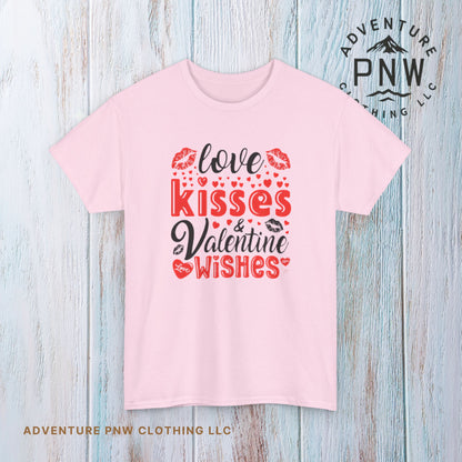 Love Kisses Valentine Tee –Adventure Unisex Graphic Shirt