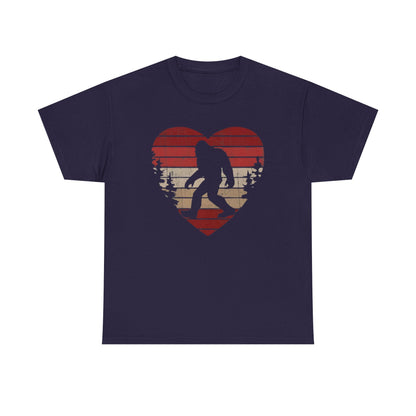 Bigfoot Heart Valentines Day Unisex Tee, Love Sasquatch Shirt, Valentines Day Shirt for Men Boys Girls Kids, Bigfoot Lover Gift, Cute