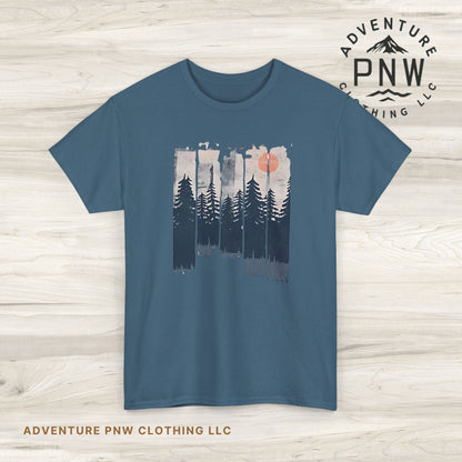 Forest Mountain T Shirt, Nature Lover Hiking Outdoorsy Tee, Glamping Adventure Vintage Tshirt, 90s Retro Camping Top, Unisex Heavy Cotton